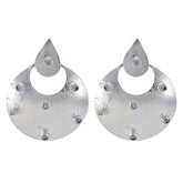 Josephine White Statement Stud Earrings for Glam Looks Cubic Zirconia White Stud